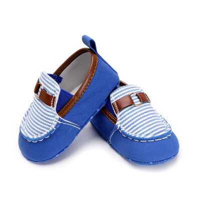 

Toddler Infant Baby Boys Girls Crib Stripe Splicing Soft Sole Anti-Slip Shoes