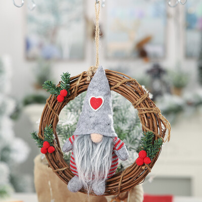

〖Follure〗Christmas Rattan Ring Pendant Rattan Pendant Home Christmas Window Decoration