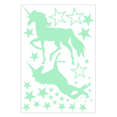 

Wall Decal Removable Night Luminous Unicorn Stars Wall Stickers for Living Room TV Background Nursery Bedroom