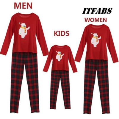

Christmas Family Matching Pajamas Set Adult Mens Womens Kids Sleepwear Nightwear