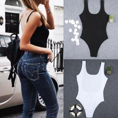 

CA Women Ladies Bodysuit Stretch Leotard Short Sleeve Body Tops T shirt Jumpsuit