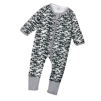 

Newborn Baby Boys Girls Floral Print Zipper Long Sleeve Romper Outfits Clothes