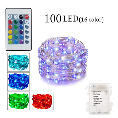 

Christmas Decorations100 LED 33ft10m Copper Wire RGB StarFairy String Light with Remote Control Waterproof Copper Wire Lights fo