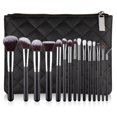 

15pcs Makeup Brush Set Foundation Loose Powder Blush Eyeshadow Facial Contour Brightening Eyebrow Fan Brush Makeup Tool Set