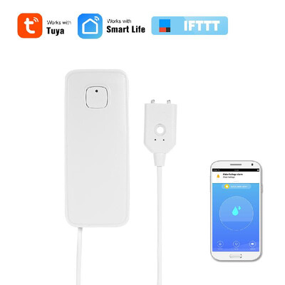 

WIFI Water Leak Sensor Water Leakage Intrusion Detector Alert Water Level Overflow Alarm Tuya Smart Life App Remote Control Compat