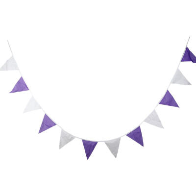 

Creative Purple Cotton Pennant Flag For Garland Home Wedding Party Decor