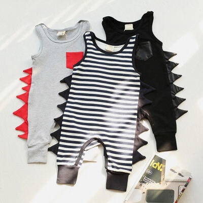 

Sleeveless Infant Baby Boys Cotton Romper Jumpsuit Playsuit Outfit Clothes 0-24M