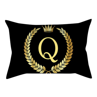 

〖Follure〗Pillow Cover Black&Gold Letter Pillowcase Sofa Cushion Cover Home Decor