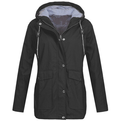

Toponeto Solid Rain Jacket Outdoor Plus Jackets Waterproof Hooded Raincoat Windproof