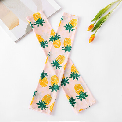 

New digital printing sunscreen grid ice silk sleeves female cartoon outdoor riding travel ice sleeve women factory wholesale