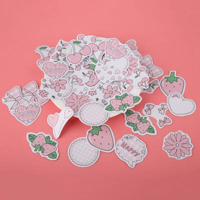 

Greensen 45Pcs DIY Pink Strawberries Heart Pattern Envelope Sticker Decoration