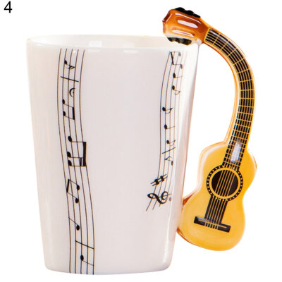 

Creative Guitar Music Note Ceramic Coffee Mug Home Office Milk Tea Water Cup