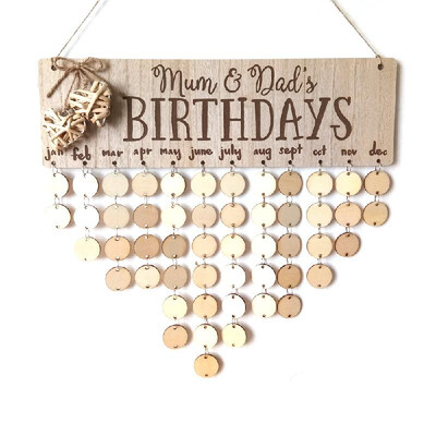 

Wooden Calendar Board Sign Family Celebration&Birthday Reminder DIY Wooden Craft for Home Decoration