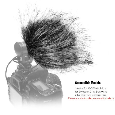 

65cm115cm Grey Microphone Furry Windscreen Fur Windshield Wind Muff for RODE VideoMicro for Shenggu SG107 SG109&Other Short