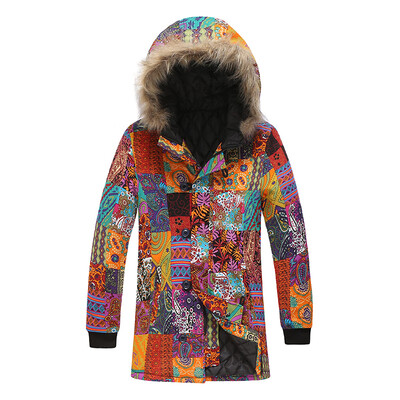 

Men Casual Vintage Jacket Long Sleeve Printed Hoodie Winter Warm Outwear Coat