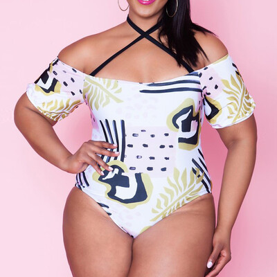 

Roseonmyhand Women Plus Size One Piece Bandage Push up Monokini Bikini Swimwear Swimsuit