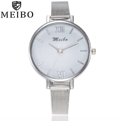 

MEIBO Dropshipping Women Wristwatches Fashion Thin Stainless Steel Luxury Womens Steel Quartz Watches Relogio Feminino Hot 533