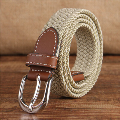 

Fashion Unisex belt high quality Elastic tension canvas Alloy pin buckle Men&Women belt solid color casual cowboy Men belt