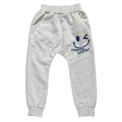 

Kids Children Smiling Face Print Pants Boys Casual Trousers Bottoms