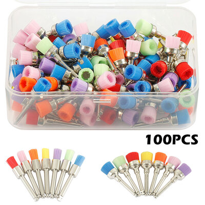 

Drop Ship 100pcsSet Dental Polishing Brush Nylon-bowl-brushflat-brush Colorful Latch Dentist Brushes Teeth Whitening Tool