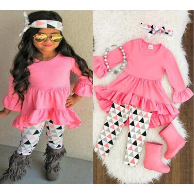 

Fashion Kids Toddler Girls Clothes Toddler T-shirt Dress Long Pants Outfits Set