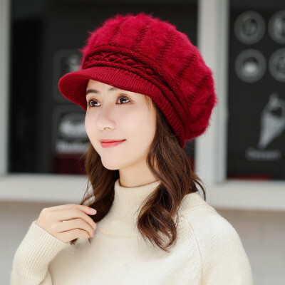 

Tailored Women Winter Warm Stripe Cap Scarf Beret Baggy Knit Crochet Beanie Hat Ski Cap