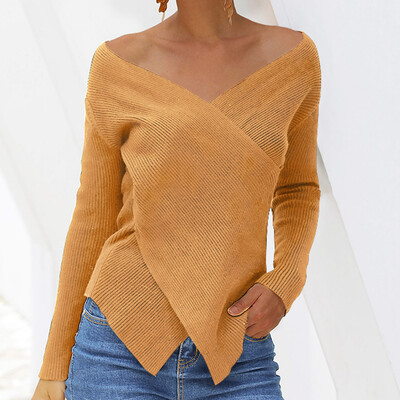 

Tailored Women Casual Solid O-Neck Knitted Hollow out Long Sleeve Sweater Top Blouse