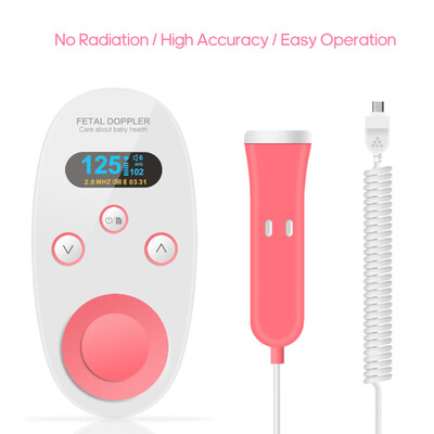 

Ultrasonic Fetal Doppler Baby Heartbeat Fetal Detector Heart Rate Monitor with OLED Display Screen