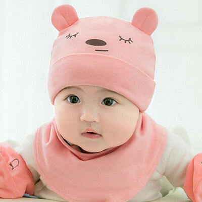 

Cute Baby Girl Hat&Scarf Set Cotton Kid Winter Warm Baby Cap Neckerchief Set