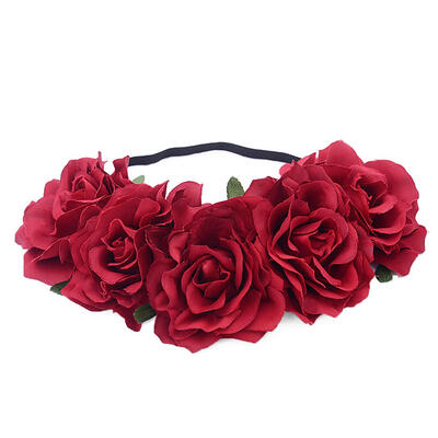 

Sweet Women Flower Crown Hairband Rose Headband Halloween Headwear Prop