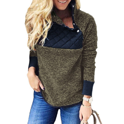 

Starmoon Women Flannel Patchwork Long Sleeve Sweatshirt Pullover Shirt Tops Blouse BUL