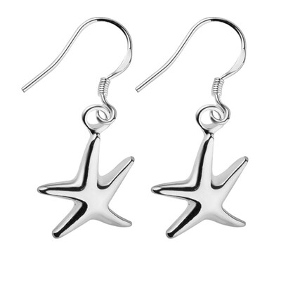 

Party Women Fashion Silver Plated Starfish Pendant Hook Earrings Jewelry Gift