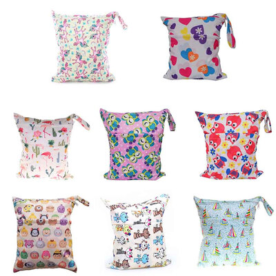 

Best Double Zipper Printed Cloth Diaper Bag Knitting Baby Diaper Bags Character Print Baby Diapers Storage Bag