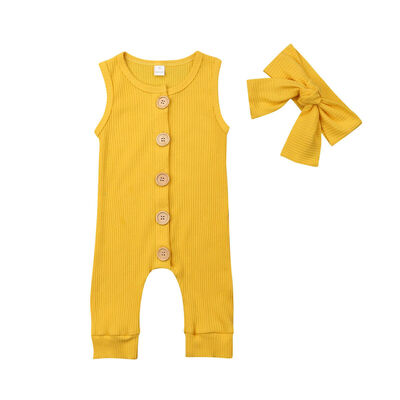 

Newborn Kids Baby Girls Boys Pure Color Long Romper Jumpsuit Playsuit Clothes