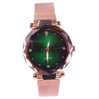 

Womens mesh belt watch fashion gradient colorful face watch