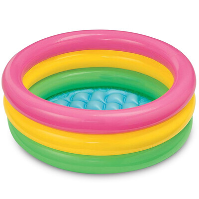 

Children Rainbow Pool Three Rings Baby Inflatable Bathtub