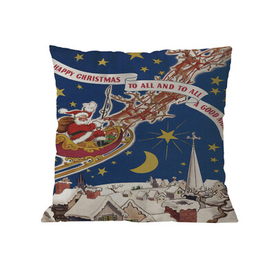 

Tailored Merry Christmas Pillow Cases Linen Sofa Cushion Cover Home Decor Pillow Core