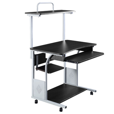 

Rolling Computer Desk with Printer Shelf