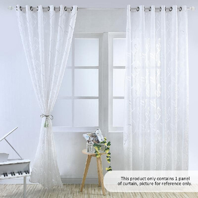 

39 98 inches Polyester Semi-Blackout Grommet Top Window Curtain Panel Living Room Bedroom Hotel Voile Curtain Drape--Grey