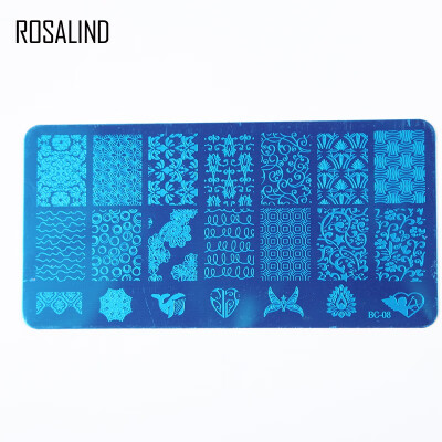 

ROSALIND 1pcs 126cm Rectangle Nail Stamping Template Flowers Animal Patterns DIY Nail Designs Manicure Stamp Plate Stencils