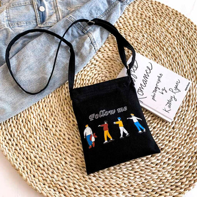 

Tailored Women Funny Canvas Bag Student Shoulder Bag Girls Fashion Casual Crossbody Bag
