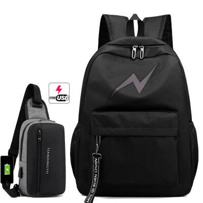 

Luminous gradient schoolbag mens shoulders junior high school students Korean backpack high school students large capacity mens