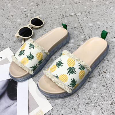 

Transparent thick bottom sandals&slippers in summer Korean version of the open-toed small fresh beach shoes lazy shoes