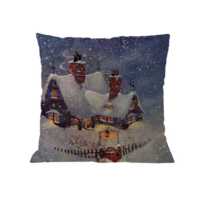 

Tailored Merry Christmas Pillow Cases Linen Sofa Cushion Cover Home Decor Pillow Core