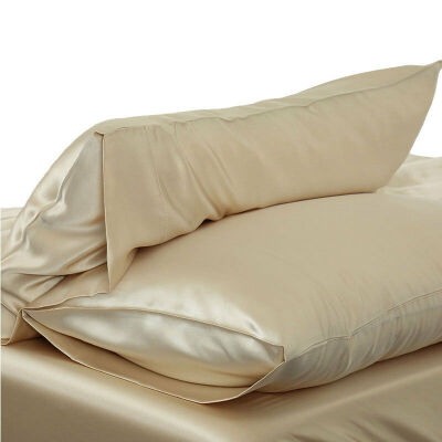 

Solid QueenStandard Silk Satin Pillow Case Bedding Pillowcase Smooth Home