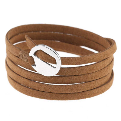 

New Summer Europe And The Fashion Simple Womens Leather Bracelet Multi-layer Winding Bracelet Handmade DIY Punk Bracelet