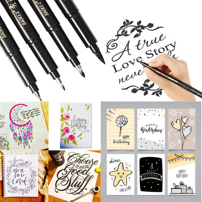 

Siaonvr 4 Sizes Ink Calligraphy Pen Hand Lettering Pens Brush Markers Drawing Art Marker