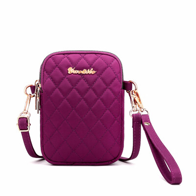 

Nylon one-shoulder oblique small handbag mini-mobile phone bag simple set of vertical pocket bag canvas bag