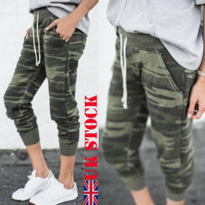 

Women Camouflage Trousers Ladies Casual Camo Cargo High Waist Joggers Long Pants