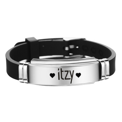 

KPOP ITZY Personalized Signature Lettering Adjustment Strap Stainless Steel Silicone Bracelet